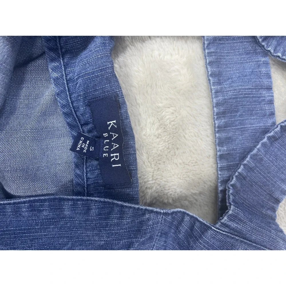 KARRI BLUE Sleeveless Dress Womens Small Blue Denim Lightweight Casual Lyocell - Picture 2 of 7